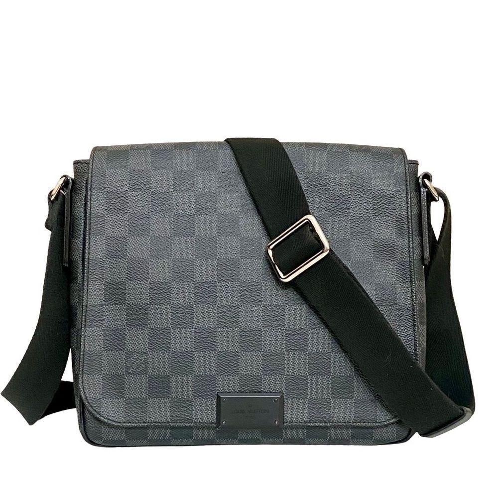 LOUIS VUITTON Damier Graphite District PM Shoulder Crossbody Bag 💼